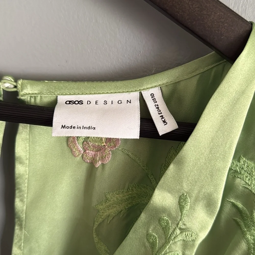 Green Floral Kimono Dress - Picture 3 of 6